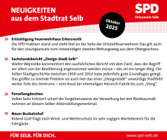 Neuigkeiten aus dem Stadtrat Selb - Oktober 2025