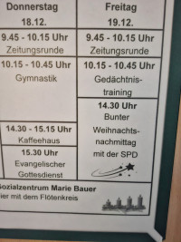 Bunter Weihnachtsnachmittag im AWO Seniorenheim Selb