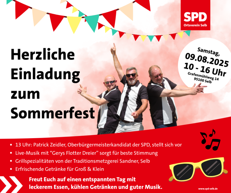 Einladung Sommerfest SPD Selb 2025